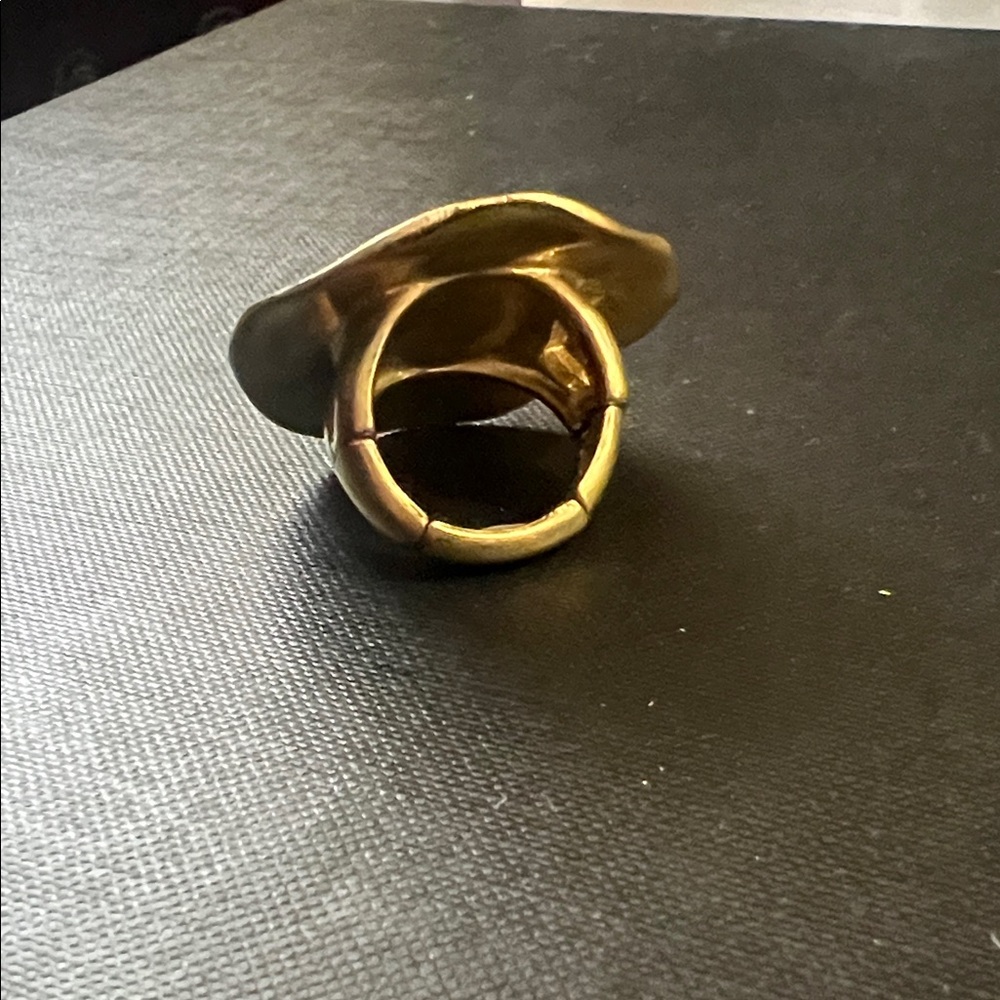 Gold Textured Statement Ring - image 3